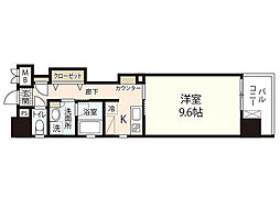 Grace Hills 8階1Kの間取り