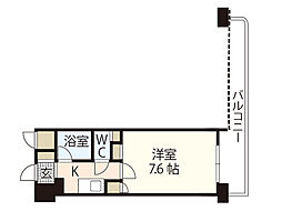 ダイアパレス国泰寺弐番館 2階1Kの間取り