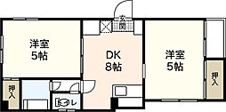 第2木村ビル 2DKの間取図画像