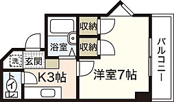 第8寺前ビル 8階1Kの間取り