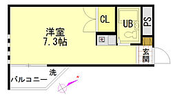 リーガルフォーラム 3階ワンルームの間取り