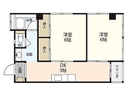 サンコウワークテソーロ 2DKの間取図画像