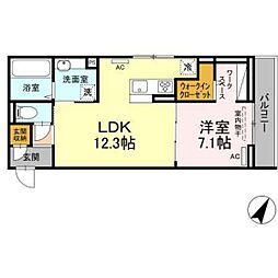 一番館 1LDKの間取図画像