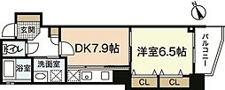 セントヒルズ上幟町 1DKの間取図画像
