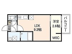 シャインライズ楽々園 1LDKの間取図画像