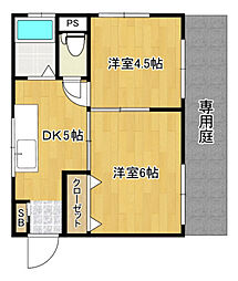 五十川ビル 2DKの間取図画像