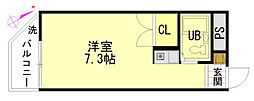 リーガルフォーラム ワンルームの間取図画像