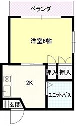 ジョイフル住吉 1Kの間取図画像