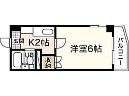 シャトー三滝 1Kの間取図画像