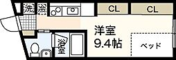 エストレビータ2 ワンルームの間取図画像