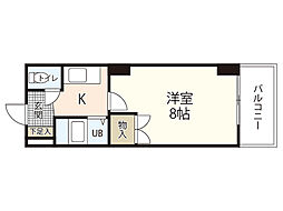 カルティエ城北通り 1Kの間取図画像