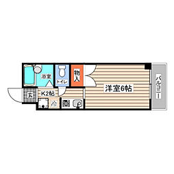 ロココ.マンション ワンルームの間取図画像