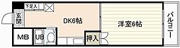 第一原本ビル 1DKの間取図画像