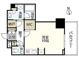 ザ・十日市プレイス 1Kの間取図画像