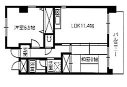 エスコモド18 2LDKの間取図画像