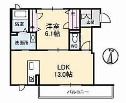 サンヴィレッジ 1LDKの間取図画像