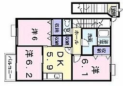 レッドローズ 3DKの間取図画像