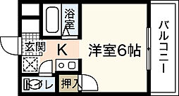 ウインディア海老園 1Kの間取図画像