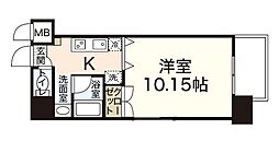 グレイシャス五日市 1DKの間取図画像