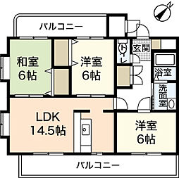 サンテラス根石 3LDKの間取図画像