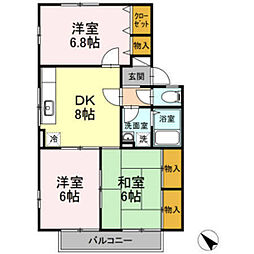 ルミエール川内 3DKの間取図画像