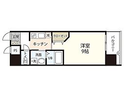 アクアシティ本川町 1Kの間取図画像