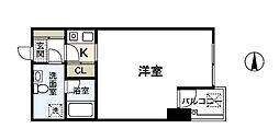 サン・ハイム 1Kの間取図画像