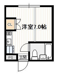 ラフテル ワンルームの間取図画像
