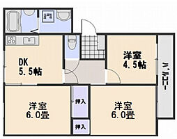 ファミーユ三宅 3DKの間取図画像