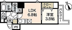 Katayamaビル25 1LDKの間取図画像