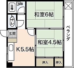 第二楠ビル 2DKの間取図画像