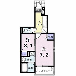 ルミエール五日市駅前 1SKの間取図画像