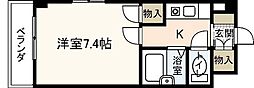 ソレーユ西山 1Kの間取図画像