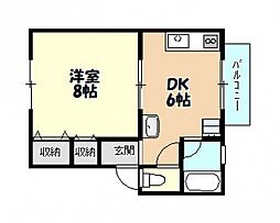 クリエール3 1DKの間取図画像