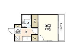 マリオン21 1Kの間取図画像