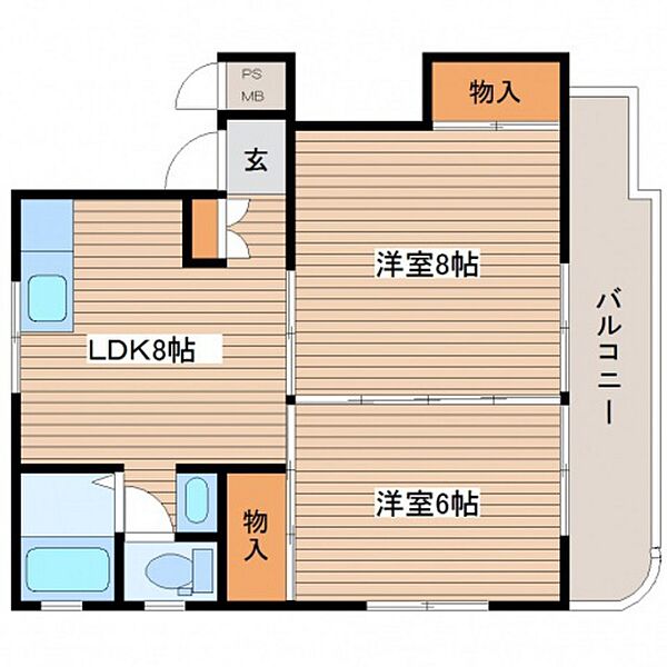 メゾン幸 ｜広島県広島市西区中広町2丁目(賃貸マンション2LDK・4階・43.60㎡)の写真 その2