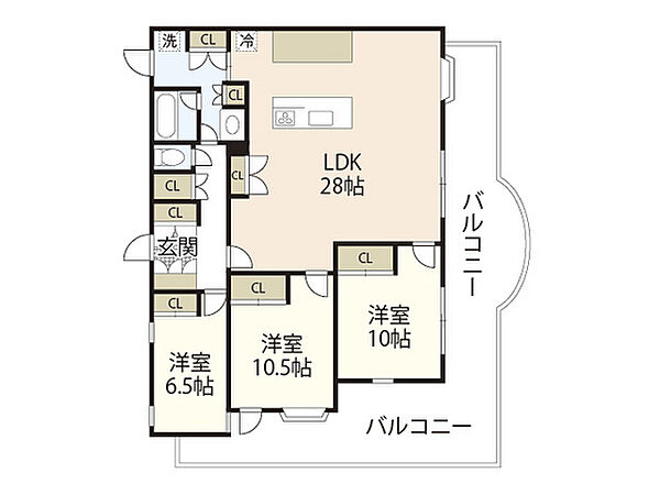 広島県広島市中区十日市町2丁目(賃貸マンション3LDK・11階・122.65㎡)の写真 その2