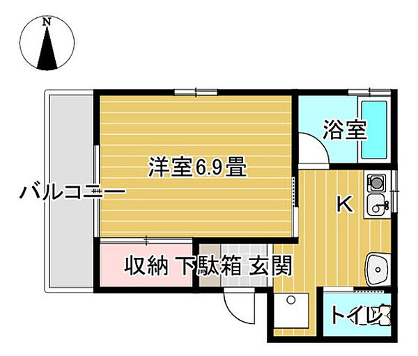 West　Village ｜広島県広島市佐伯区楽々園4丁目(賃貸アパート1K・1階・23.06㎡)の写真 その2