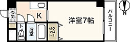 リバーサイド中村 3階1Kの間取り