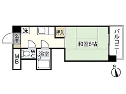 ピアーチェ住吉 1Kの間取図画像