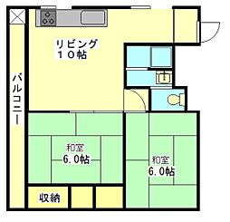 国近ビル 4階2LDKの間取り