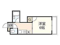 STビルNo.13 3階1Kの間取り