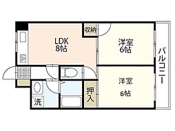 クリオール 6階2LDKの間取り