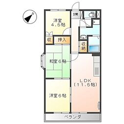 メゾン・ド・K・セセラギ 3LDKの間取図画像