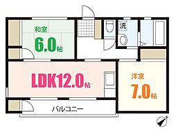 コーポ為広 3階2LDKの間取り