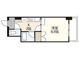 スカイNフルタ 8階1Kの間取り