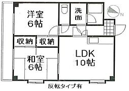 プーテゥジュール1番街 2LDKの間取図画像