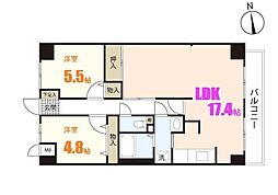 スカール藤田 2LDKの間取図画像