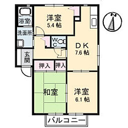 まさもとハイツC 3DKの間取図画像