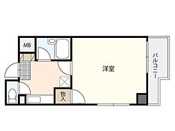 両祖ビル2 1Kの間取図画像